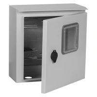 Щит навесной IEK ЩУ 1/1-0 2 модуля, однофазный электр.счетчик с дверцей, замком, окном IP54