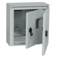 Щит навесной IEK ЩУ 1/1-1 6, однофазный электр.счетчик с дверцей, замком, окном, с операт. панелью