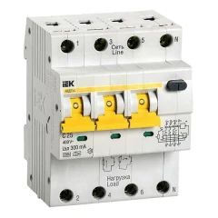 Дифференциальный автоматический выключатель IEK АВДТ34 С25 4P 25А 300мА класс A