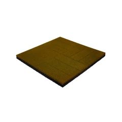 Плитка резиновая паркет 500х500х30 мм жёлтая