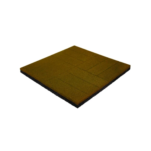 Плитка резиновая паркет 500х500х30 мм жёлтая