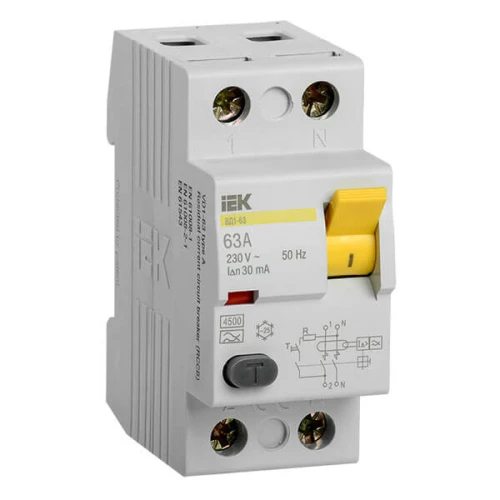УЗО IEK ВД1-63 2P 63А 30мА класс AC