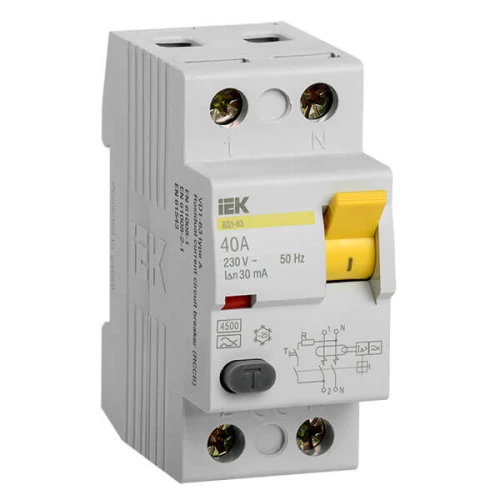 УЗО IEK ВД1-63 2P 40А 30мА класс AC