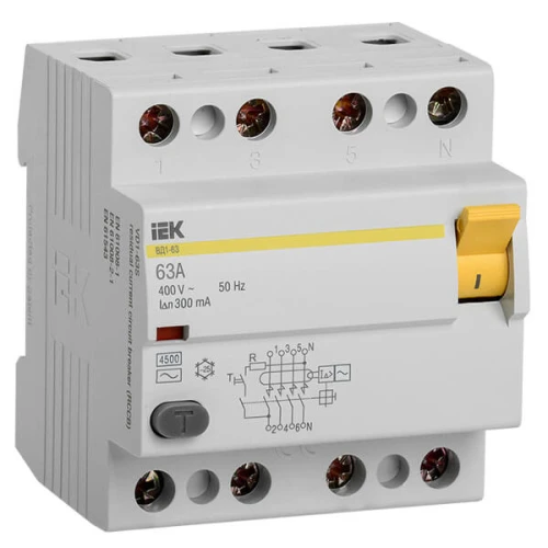 УЗО IEK ВД1-63 4P 63А 300мА класс AC