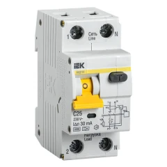 Дифференциальный автоматический выключатель IEK АВДТ32 С25 2P 25А 30мА класс A