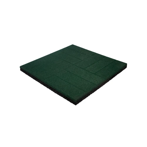 Плитка резиновая паркет 500х500х30 мм зелёная