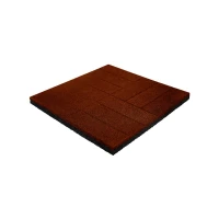 Плитка резиновая с пуансоном паркет 500х500х30 мм терракотовая