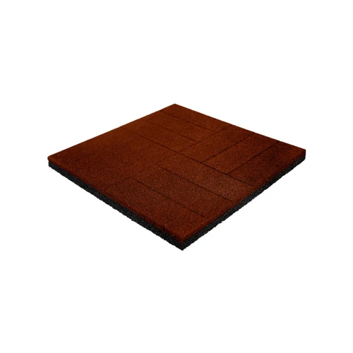 Плитка резиновая с пуансоном паркет 500х500х30 мм терракотовая