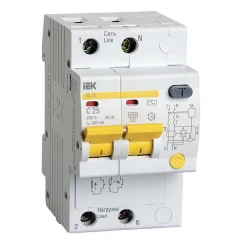 Дифференциальный автоматический выключатель IEK АД12 2P 25А 100мА класс АС