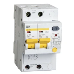 Дифференциальный автоматический выключатель IEK АД12М 2P 25А 30мА класс A