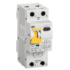 Дифференциальный автоматический выключатель IEK АВДТ32 С63 2P 63А 100мА класс A