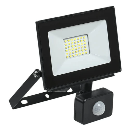 Прожектор IEK СДО 06-30 30W 6500К 2400Лм светодиодный с датчиком движения IP65 черный