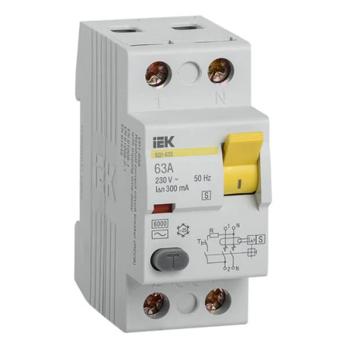 УЗО IEK ВД1-63S 2P 63А 300мА класс AC селективное