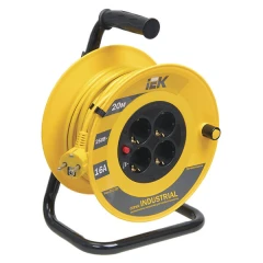 Удлинитель на катушке IEK Industrial УК20 четырехместный без заземления 20 м желтый
