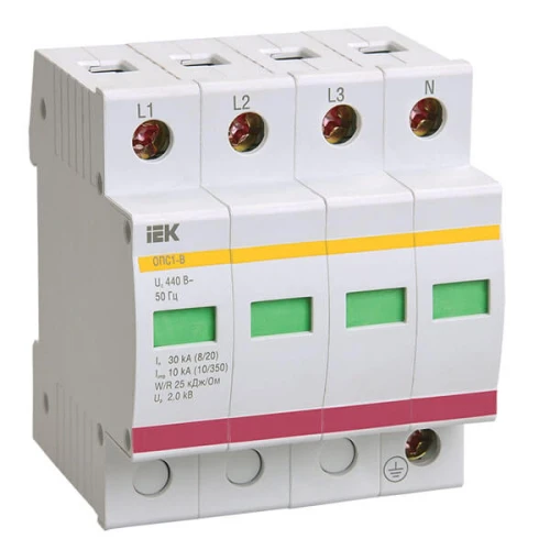 Ограничитель импульсных перенапряжений IEK ОПС1-C 4P 20кА класс C