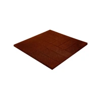 Плитка резиновая паркет 500х500х16 мм терракотовая