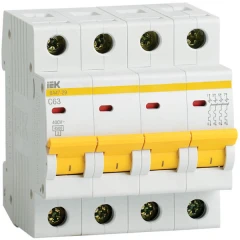 Автоматический выключатель IEK ВА47-29 4P 63А характеристика C