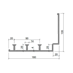 Гидрошпонка Аквастоп ПВХ ДОС-УГЛ-180/20-3/25