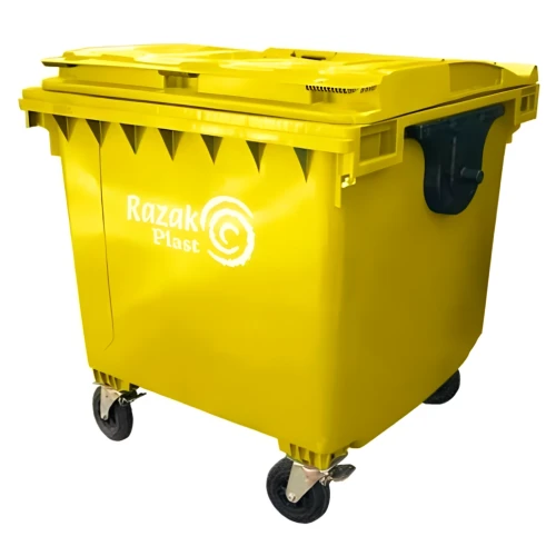 Евроконтейнер для мусора 1100 л жёлтый