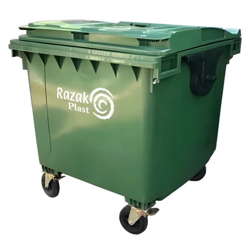 Евроконтейнер для мусора 1100 л зелёный