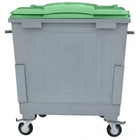 Контейнер металлический для мусора 1100 л с пластиковой крышкой