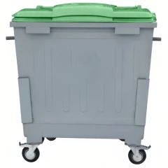 Контейнер металлический для мусора 1100 л с пластиковой крышкой