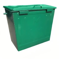 Контейнер металлический для мусора 800 л без колес, с крышкой