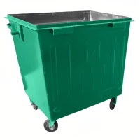Контейнер металлический для мусора 800 л на колесах, без крышки