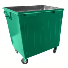 Контейнер металлический для мусора 800 л на колесах, без крышки