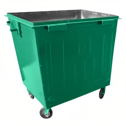 Контейнер металлический для мусора 800 л на колесах, без крышки