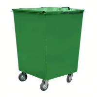 Контейнер металлический для мусора 750 л на колесах, с крышкой