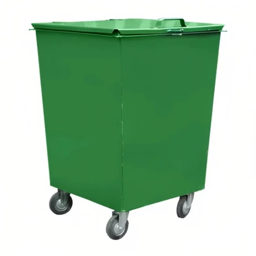 Контейнер металлический для мусора 750 л на колесах, с крышкой