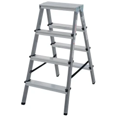 Стремянка двухсторонняя Новая Высота NV 1140 стальная с алюминиевыми ступенями, 2х2 80 мм