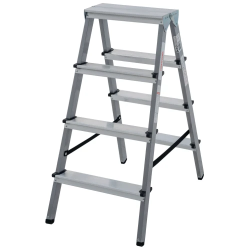 Стремянка двухсторонняя Новая Высота NV 1140 стальная с алюминиевыми ступенями, 2х2 80 мм