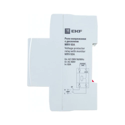 Реле напряжения с дисплеем 63A EKF PROxima