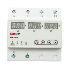 Реле выбора фаз с дисплеем RVF-3-63А EKF PROxima