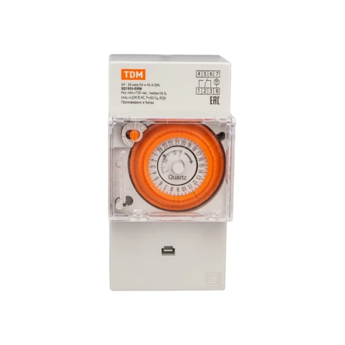 Аналоговое суточное реле АР-30мин/24ч-16А-DIN (3 модуля) TDM ELECTRIC