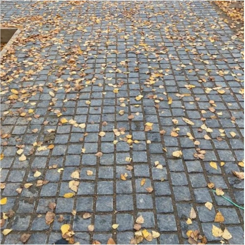 Брусчатка пилено-колотая (пиленые 2-4 боковые грани, верх колотый) 80х80х80 мм Габбро