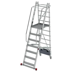 Профессиональная передвижная складная лестница-стремянка с платформой NV 3540 Новая Высота 1х7