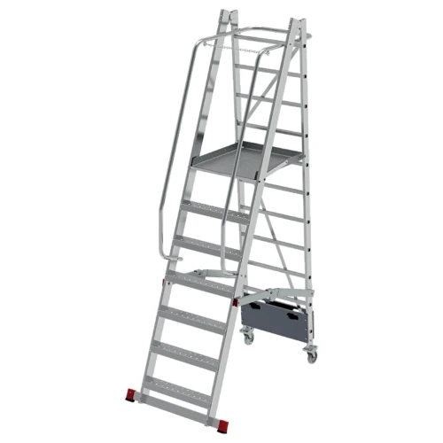 Профессиональная передвижная складная лестница-стремянка с платформой NV 3540 Новая Высота 1х7