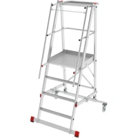 Индустриальная передвижная складная лестница-стремянка с платформой NV 5540 Новая Высота 1х4