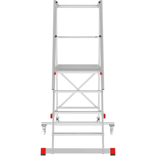 Индустриальная передвижная складная лестница-стремянка с платформой NV 5540 Новая Высота 1х4