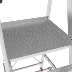 Индустриальная передвижная складная лестница-стремянка с платформой NV 5543 Новая Высота 1х7