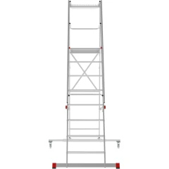 Индустриальная передвижная складная лестница-стремянка с платформой NV 5544 Новая Высота 1х8