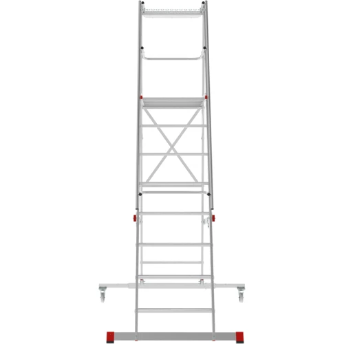 Индустриальная передвижная складная лестница-стремянка с платформой NV 5544 Новая Высота 1х8