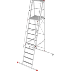 Индустриальная передвижная складная лестница-стремянка с платформой NV 5546 Новая Высота 1х10