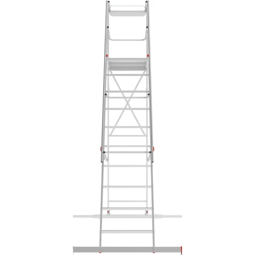 Индустриальная передвижная складная лестница-стремянка с платформой NV 5546 Новая Высота 1х10