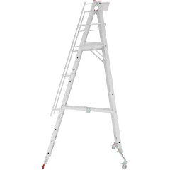 Индустриальная передвижная складная лестница-стремянка с платформой NV 5546 Новая Высота 1х10