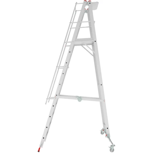 Индустриальная передвижная складная лестница-стремянка с платформой NV 5546 Новая Высота 1х10