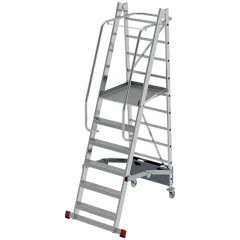 Профессиональная передвижная складная лестница-стремянка с платформой NV 3540 Новая Высота 1х6